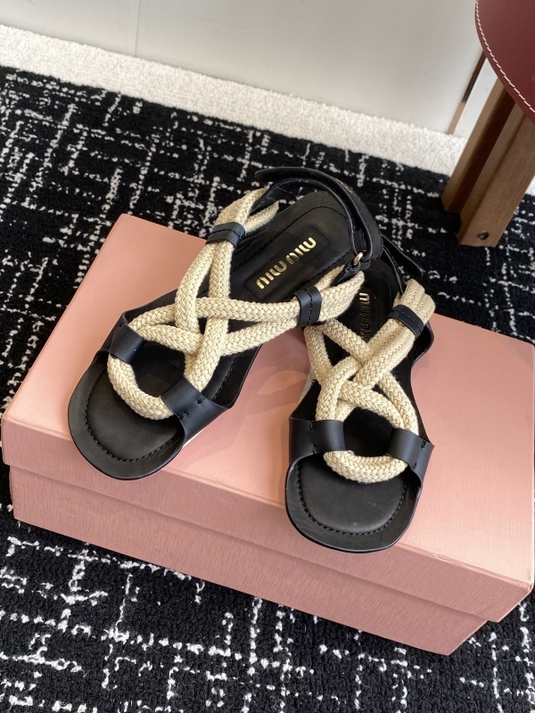 Miu Miu Open-toe Flat Sandals