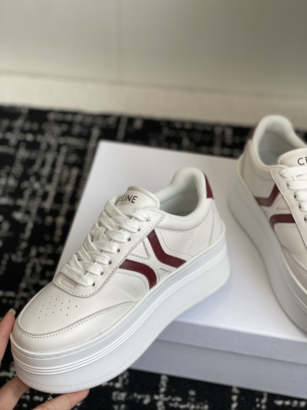 Block Sneakers with Back Triomphe and Wedge Outsole in Calfskin